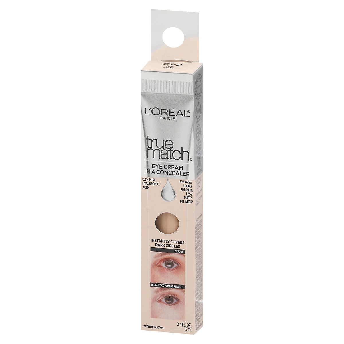 slide 3 of 9, L'Oréal L'Oreal Paris True Match Eye Cream in a Concealer with Hyaluronic Acid - Fair C1-2 - 0.4 fl oz, 0.4 fl oz