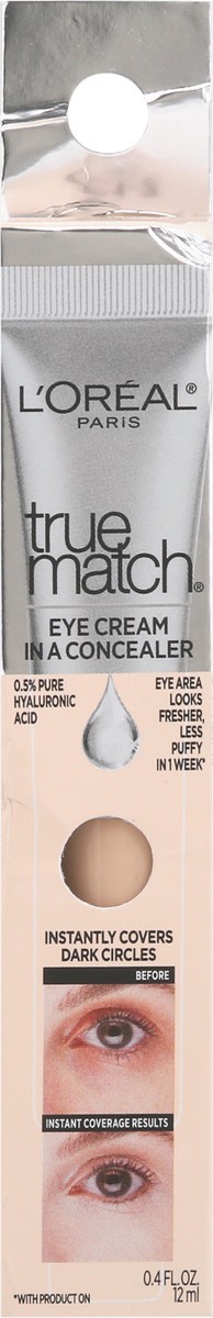 slide 6 of 9, L'Oréal L'Oreal Paris True Match Eye Cream in a Concealer with Hyaluronic Acid - Fair C1-2 - 0.4 fl oz, 0.4 fl oz