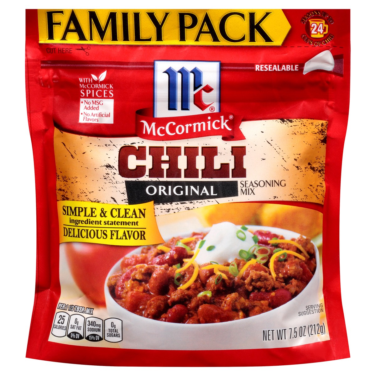 slide 2 of 9, McCormick Chili Seasoning Mix - Family Pack, 7.5 oz