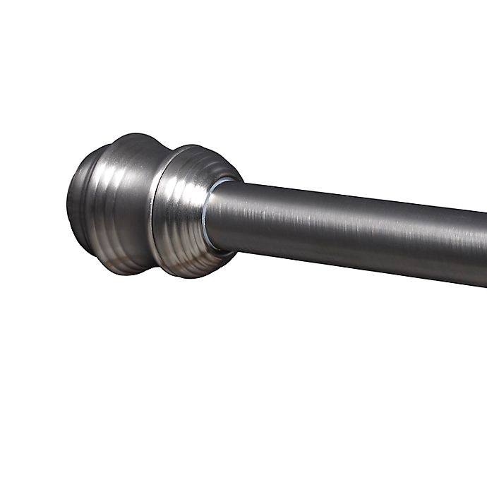 slide 1 of 5, Titan Dual Mount Stainless Steel Finial Shower Rod - Nickel, 1 ct