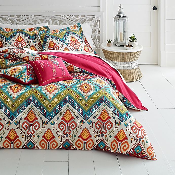 slide 1 of 2, Azalea Skye Moroccan Nights Full/Queen Duvet Cover Set - Red, 1 ct