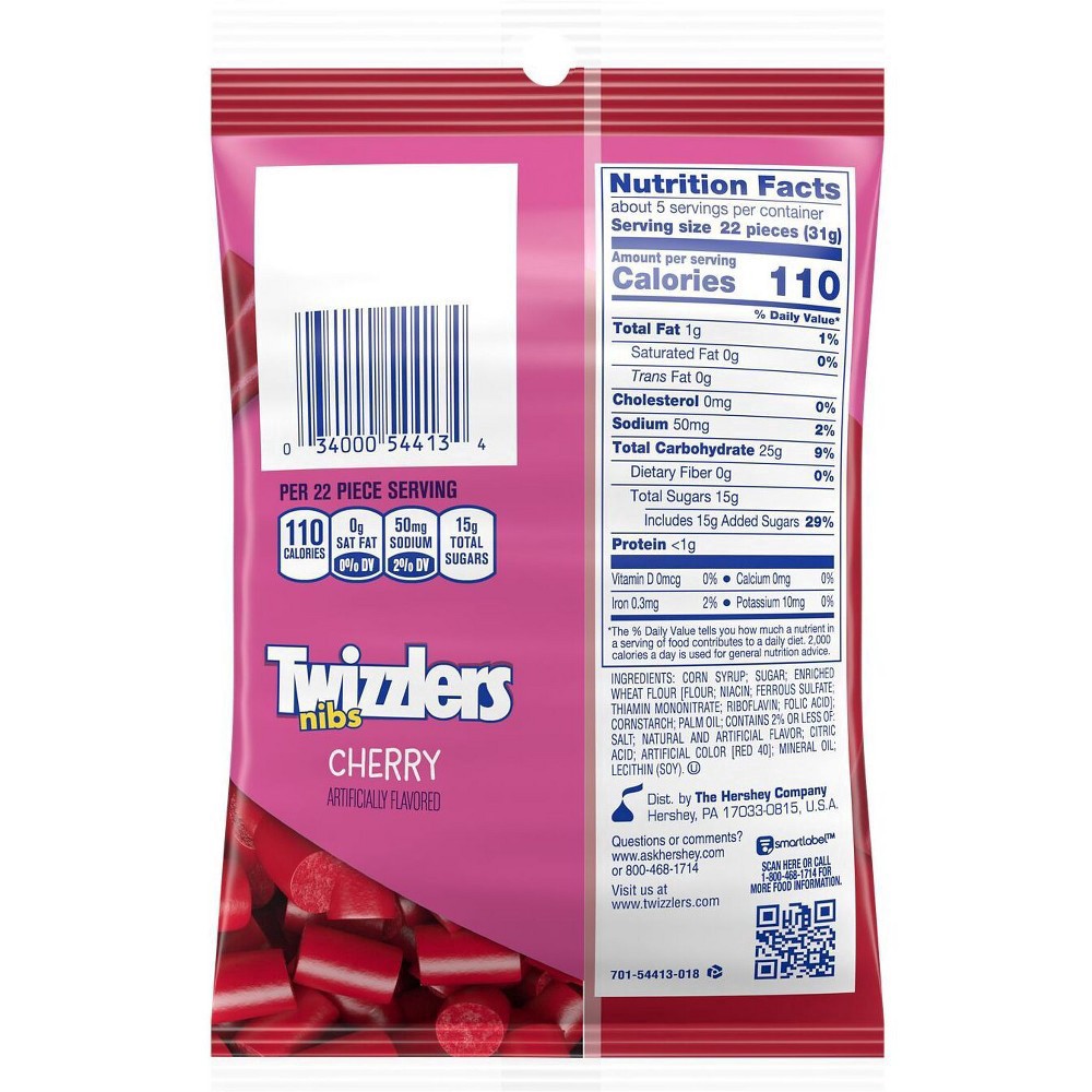 slide 4 of 11, TWIZZLERS NIBS Cherry Flavored Licorice Style, Candy Bag, 6 oz, 6 oz