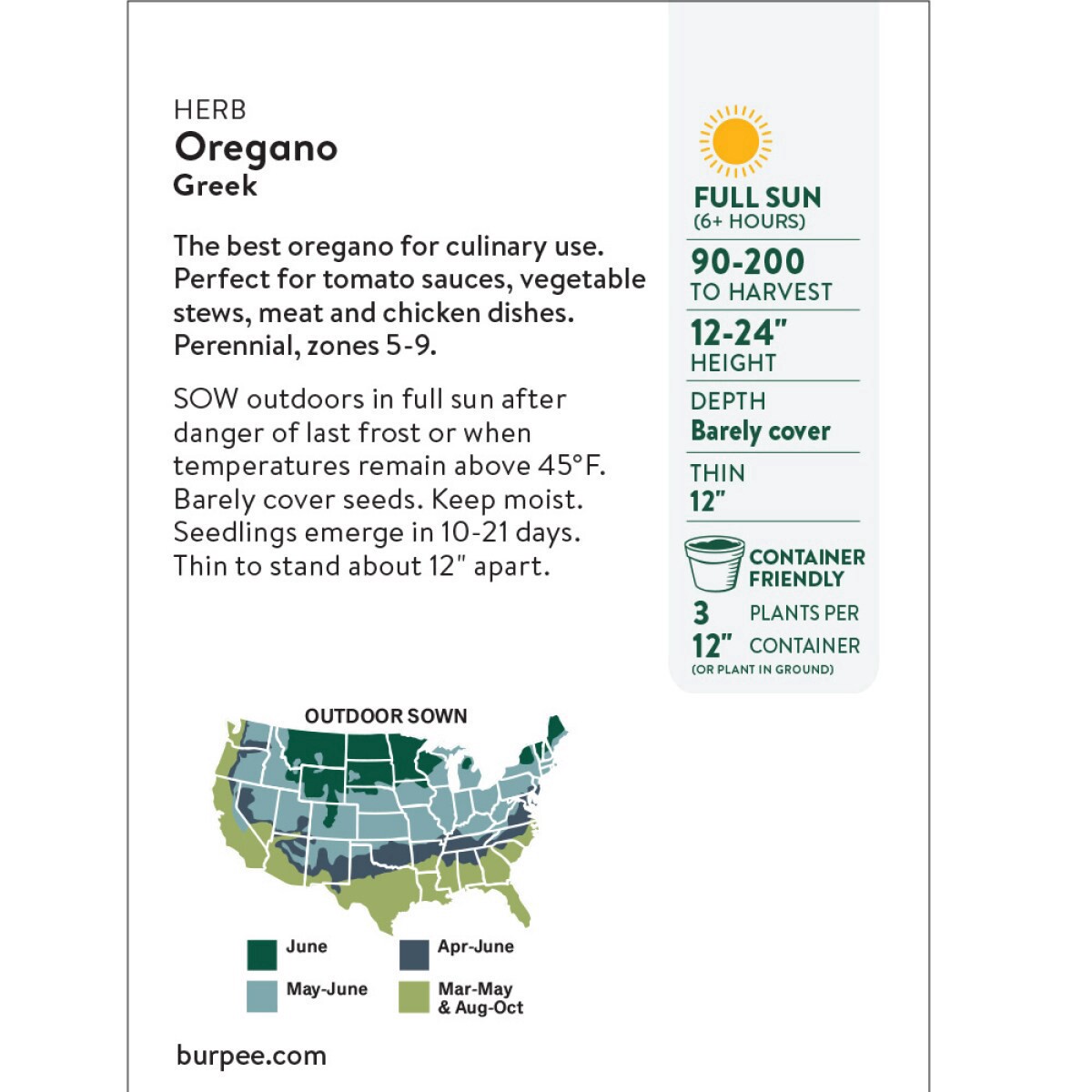 slide 5 of 5, Burpee Org Oregano Greek, 1 ct