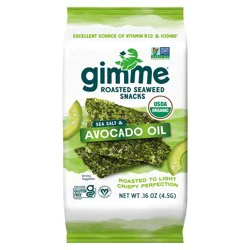 gimMe Organic Roasted Sea Salt & Avocado Oil Seaweed Snacks 0.16 oz