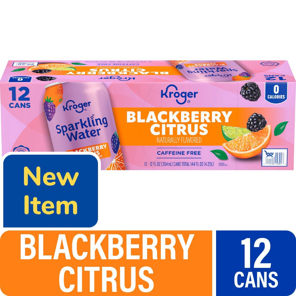 slide 2 of 2, Kroger® Blackberry Citrus Sparkling Water, 12 ct; 12 fl oz