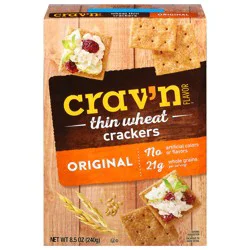 Crav'n Flavor Thin Wheat Original Crackers 8.5 oz