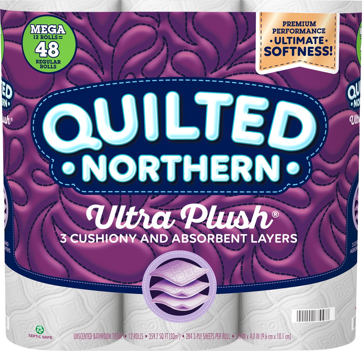 slide 4 of 5, Quilted Northern Ultra Plush Mega Ro, 12 ct