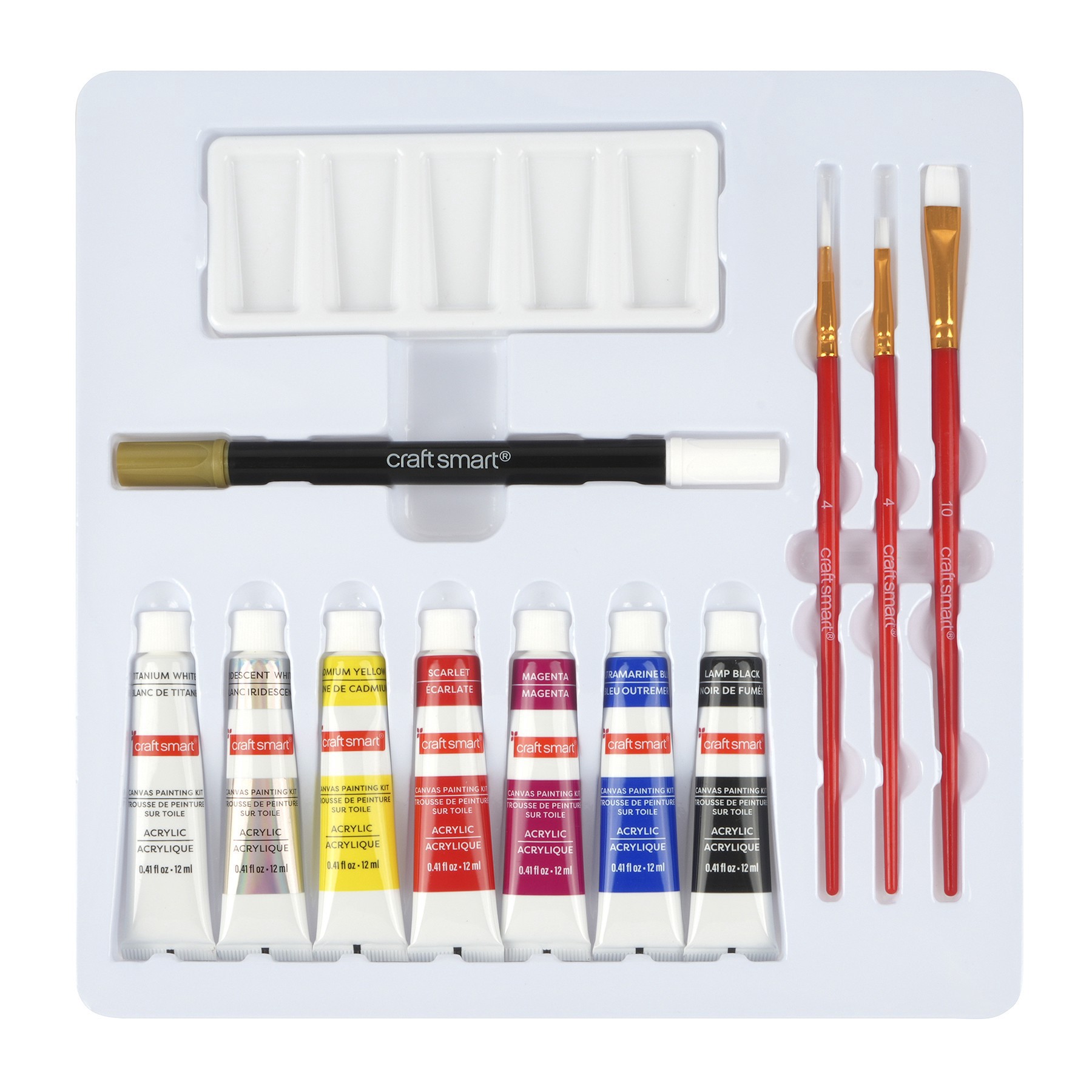 slide 2 of 3, 11" X 11" Mountain Sky Canvas Painting Kit By Craft Smart, 11 in x 11 in