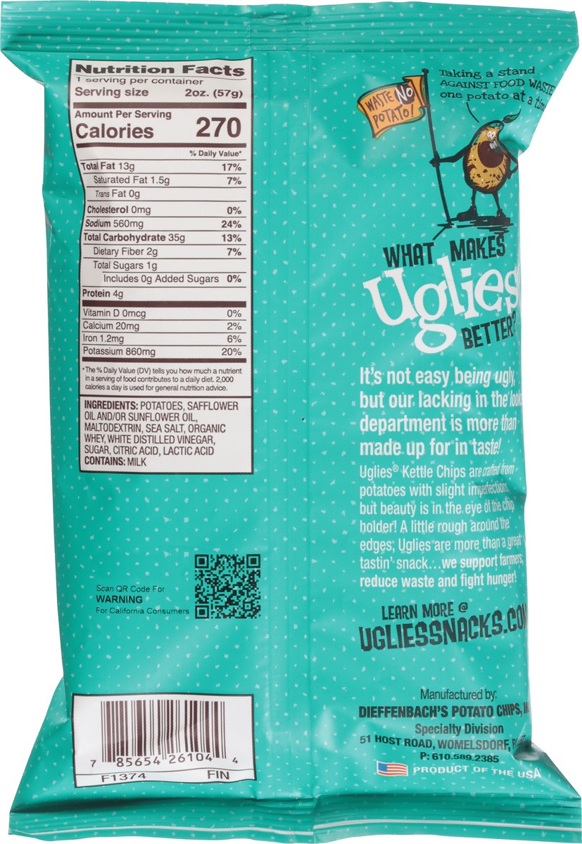 slide 4 of 13, Uglies Salt & Vinegar Kettle Chips 2 oz, 2 oz