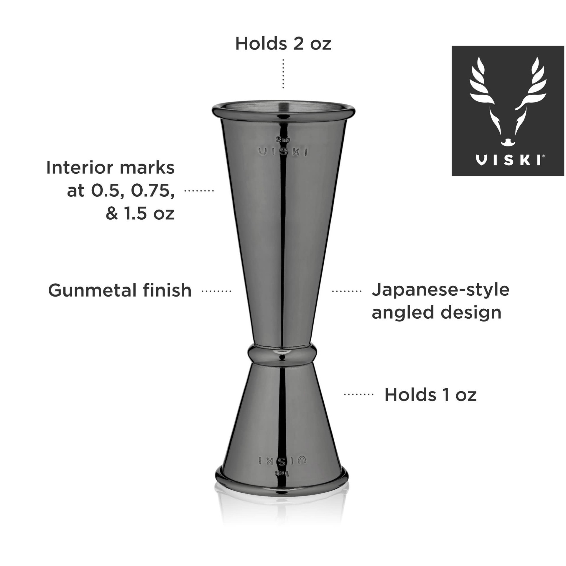 slide 4 of 5, Viski Stainless Steel Gunmetal Black Jigger 1 ea, 1 ct