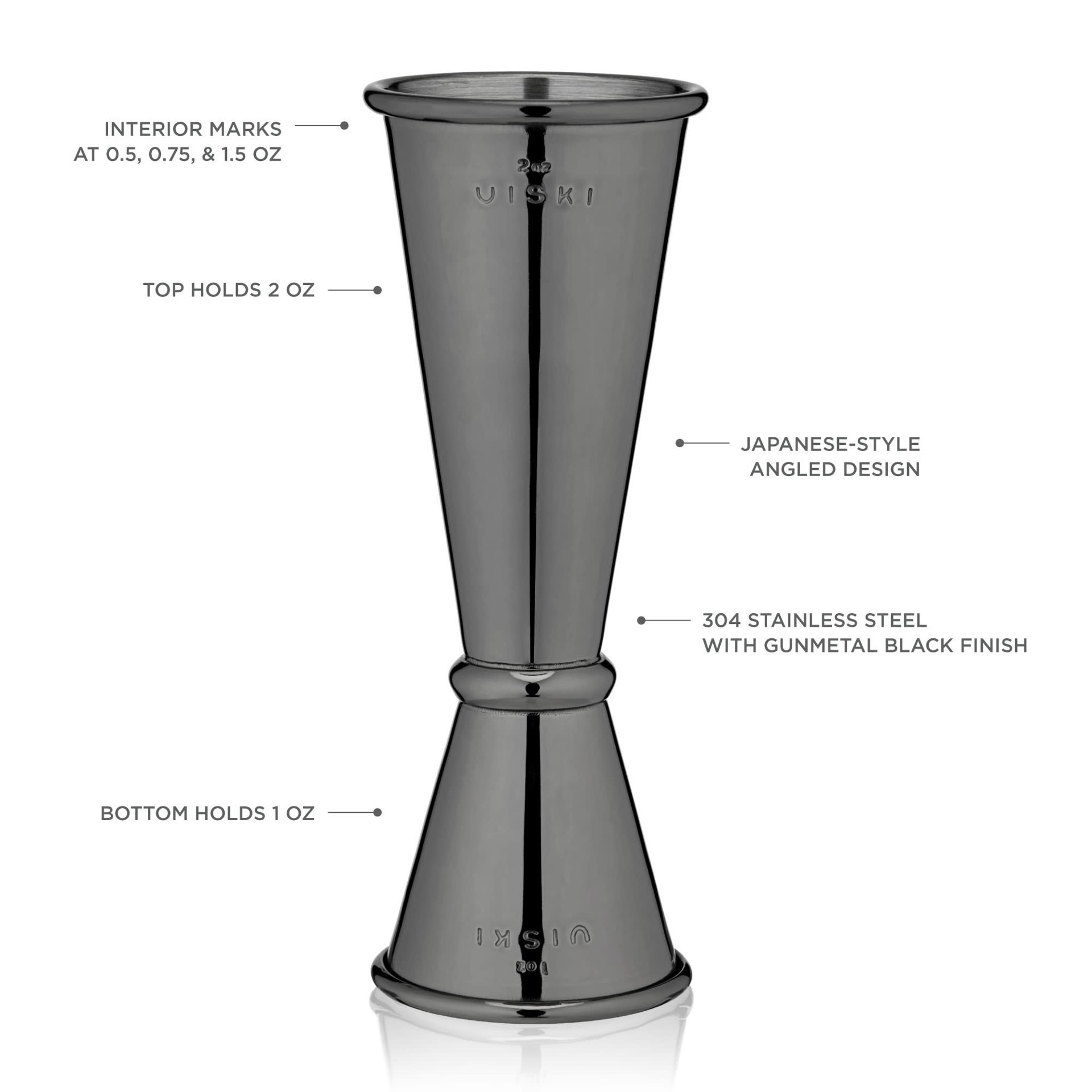 slide 5 of 5, Viski Stainless Steel Gunmetal Black Jigger 1 ea, 1 ct