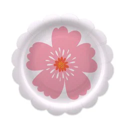 American Greetings 10 Count 7 inch All Occasion Paper Plates, Pink Flower