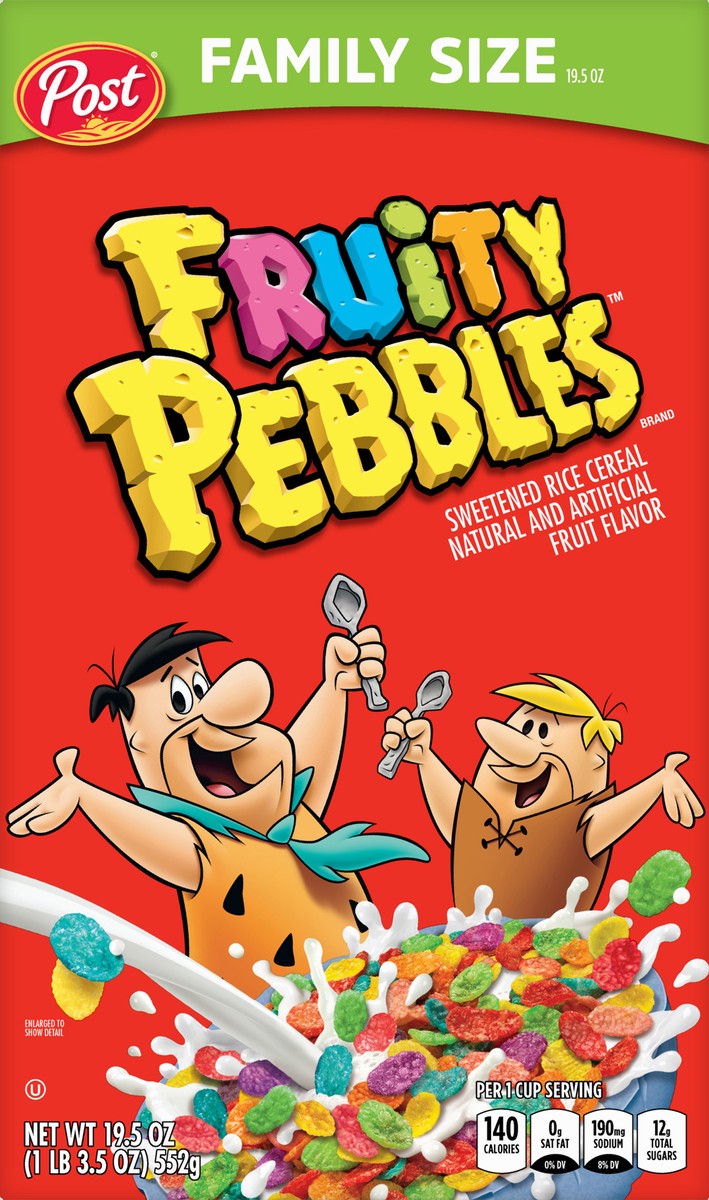 slide 4 of 11, Post Fruity PEBBLES Cereal, 19.5 OZ Box, 19.5 oz