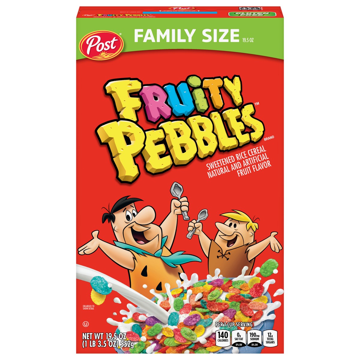 slide 3 of 11, Post Fruity PEBBLES Cereal, 19.5 OZ Box, 19.5 oz