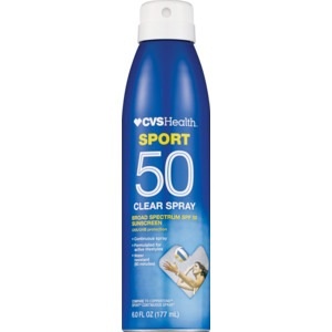 slide 1 of 1, CVS Health Sport Clear Broad Spectrum Sunscreen Spray SPF 50, 6 oz