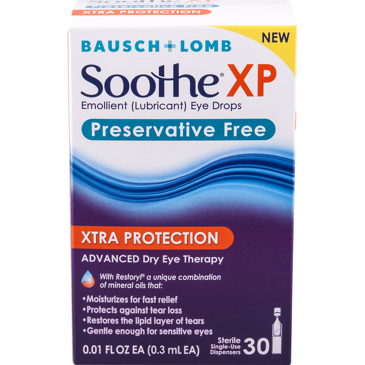 slide 1 of 3, Bausch + Lomb Soothe Xtra Protection Dry Eye Therapy, 30 ct