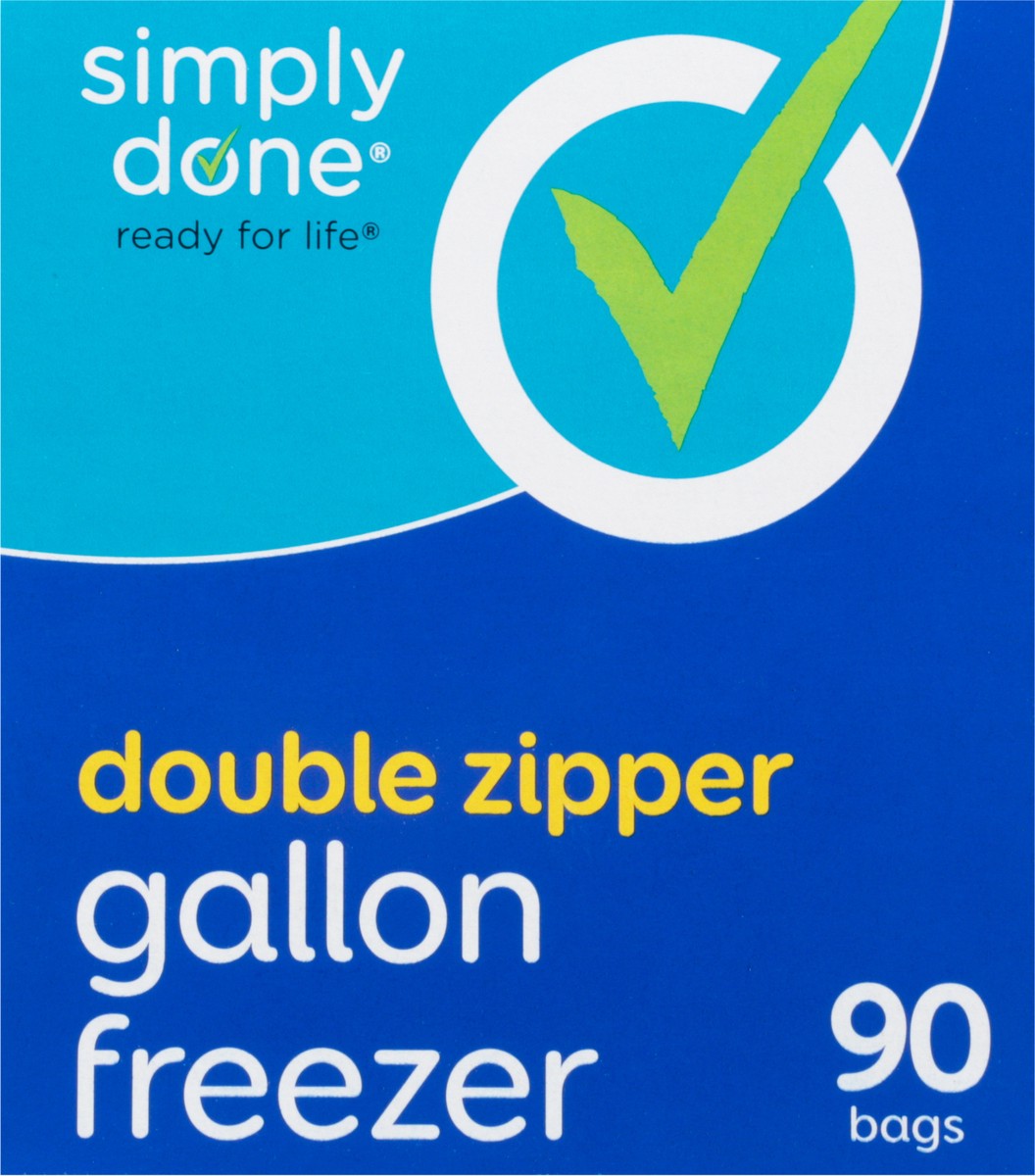 slide 3 of 9, Simply Done Jumbo Pack Gallon Double Zipper Freezer Bags 90 ea, 90 ct