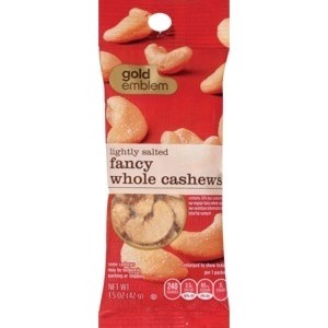 slide 1 of 1, CVS Gold Emblem Fancy Whole Cashews, Lightly Salted, 1.5 oz