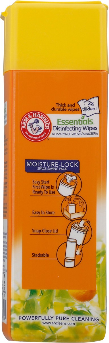 slide 7 of 9, ARM & HAMMER Arm & Ham Essentials Disinfecting Wipes Lemon Orchard, 40 ct