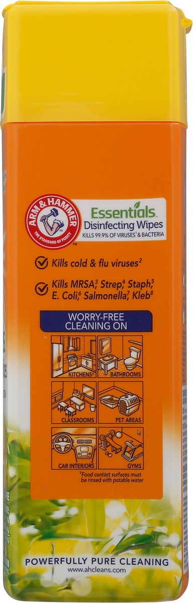 slide 8 of 9, ARM & HAMMER Arm & Ham Essentials Disinfecting Wipes Lemon Orchard, 40 ct