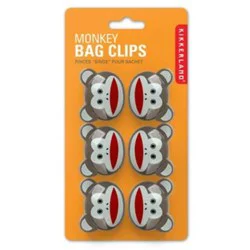 Kikkerland Sock Monkey Bag Clips