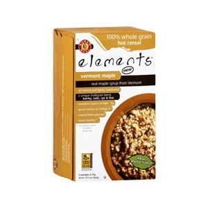 slide 1 of 1, Elements 100% Whole Grain Hot Cereal Vermont Maple, 8 ct