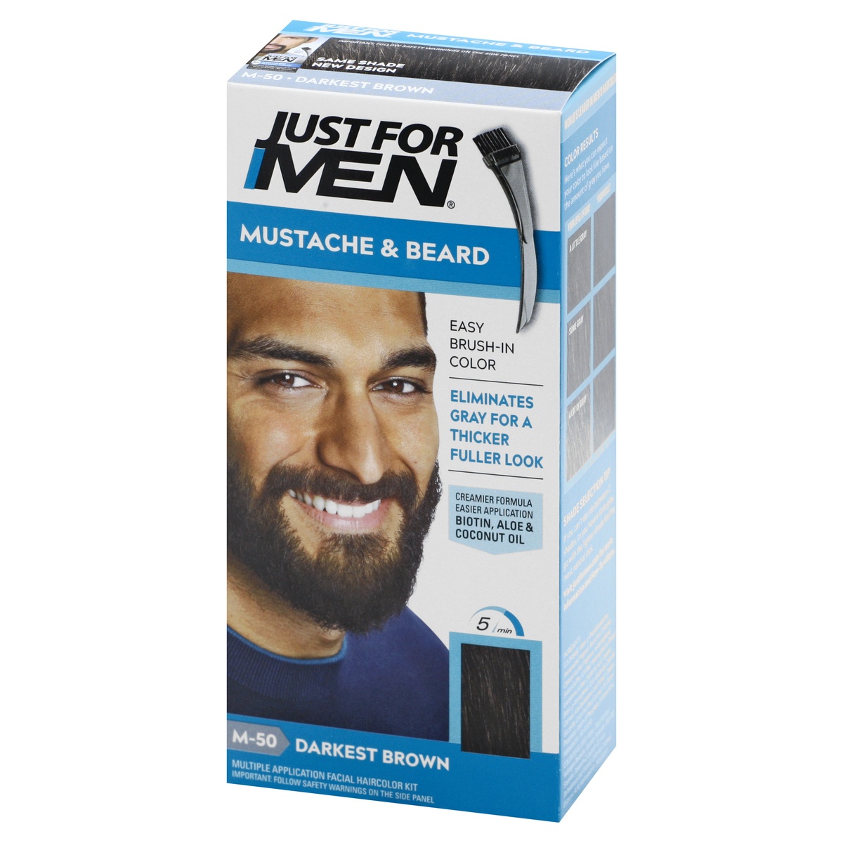 Just for Men Mustache & Beard Brush-In Color, Darkest Brown 1 oz | Shipt