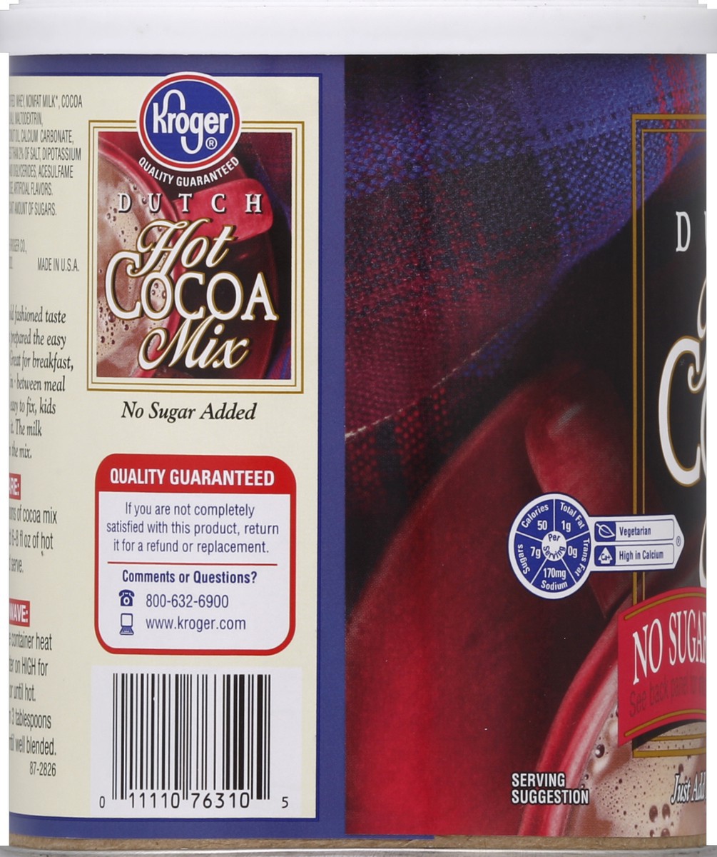 slide 6 of 6, Kroger Milk Chocolate Dutch Hot Cocoa Mix - No Sugar Added, 10.6 oz