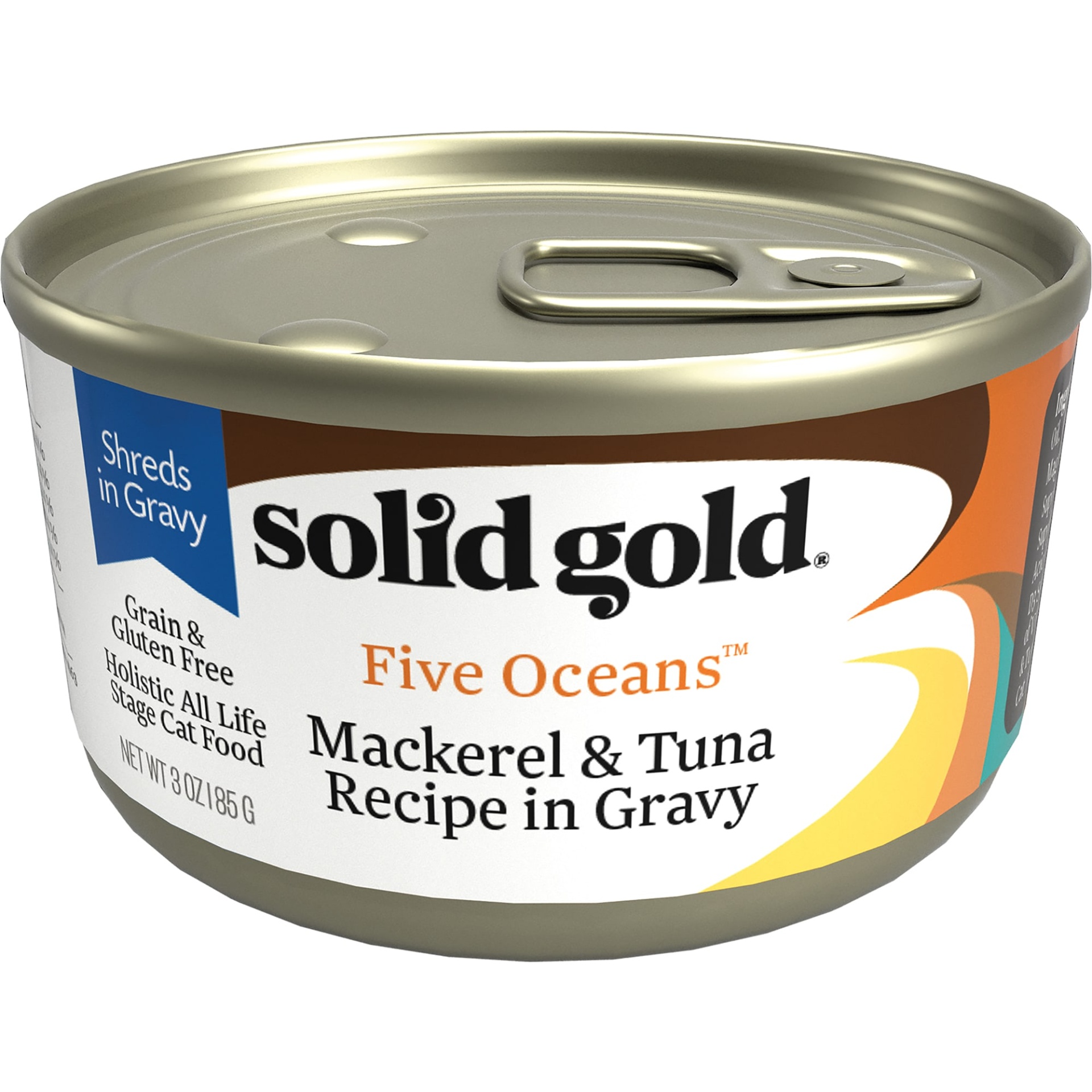 slide 1 of 1, Solid Gold Five Oceans Mackerel & Tuna Grain Free Canned Cat Food, 3 oz