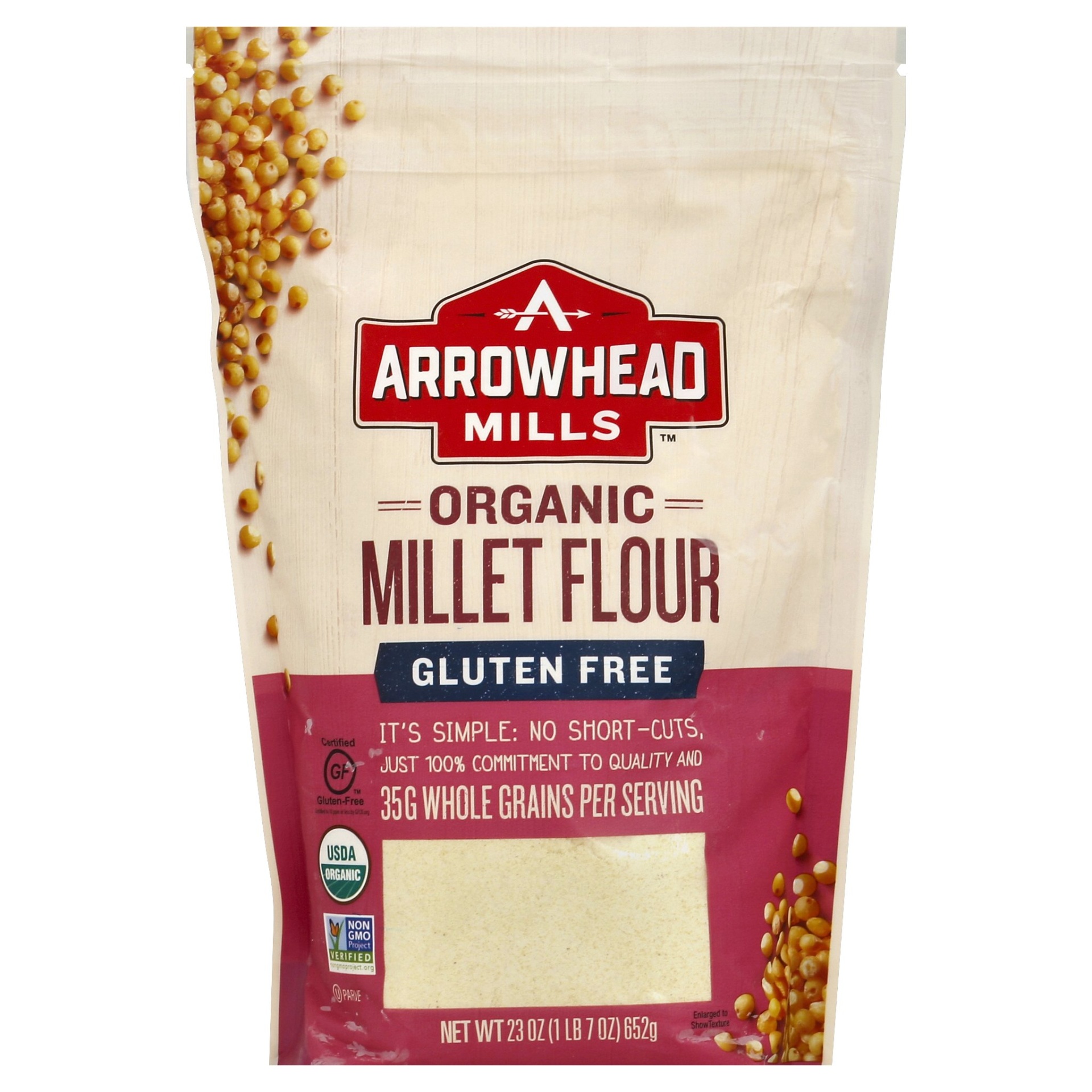 slide 1 of 1, Arrowhead Mills Organic Millet Flour, 23 oz