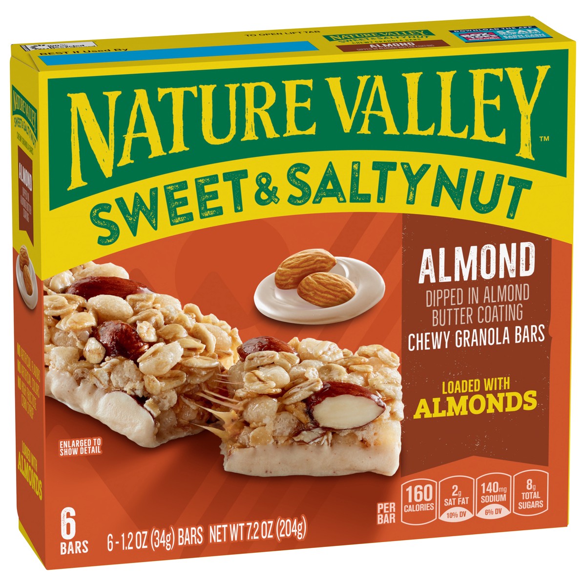 slide 6 of 13, Nature Valley Sweet and Salty Nut Granola Bars, Almond, 6 Bars, 7.2 oz, 6 ct