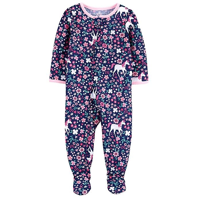 slide 1 of 1, Carter's Unicorn Footed Pajama - Navy, 1 ct; 24 M