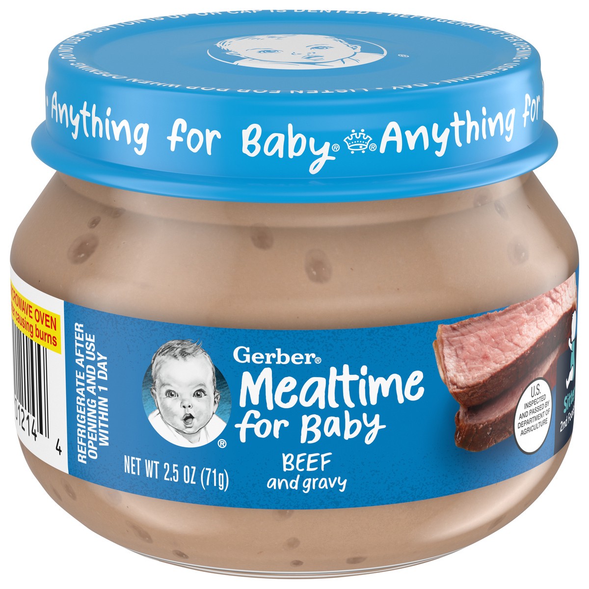 slide 2 of 9, Gerber 2nd Foods Mealtime for Baby Baby Food, Beef and Gravy, 2.5 oz Jar, 2.5 oz