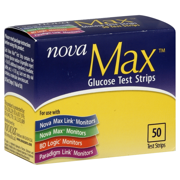 slide 1 of 1, Nova Max Glucose Test Strips, 50 ct