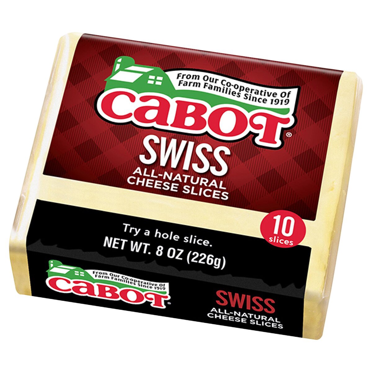 slide 1 of 10, Cabot Swiss Cheese Slices, 8 oz, 8 oz