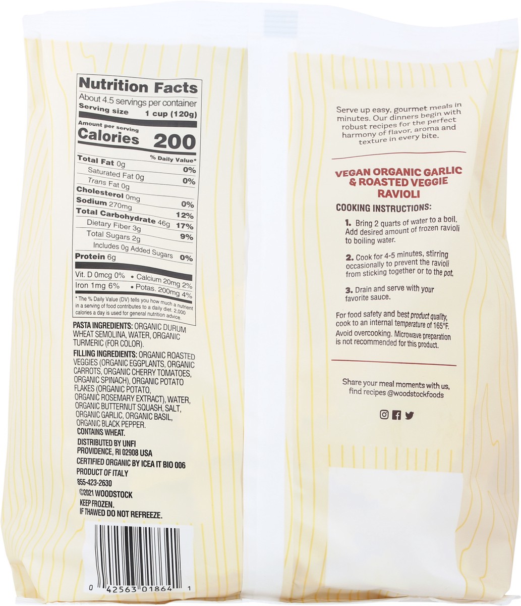 slide 11 of 14, Woodstock Organic Garlic & Roasted Veggie Ravioli 20 oz, 20 oz