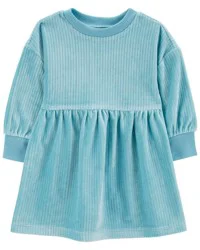 Carter's Baby Long-Sleeve Velour Dress Blue 18M
