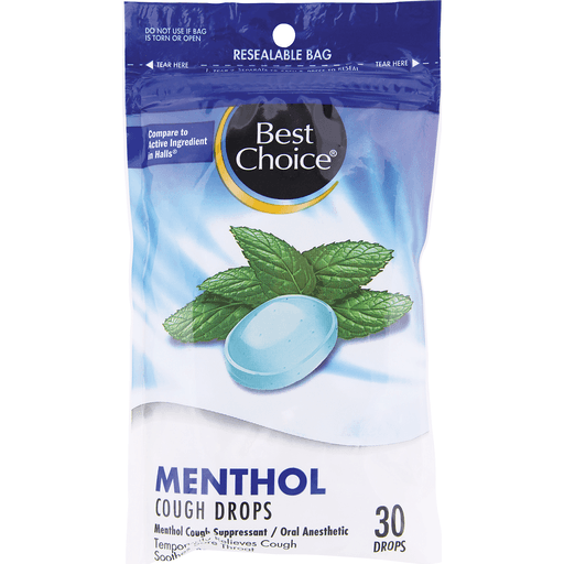 slide 1 of 1, Best Choice Cough Drops - Menthol, 30 ct