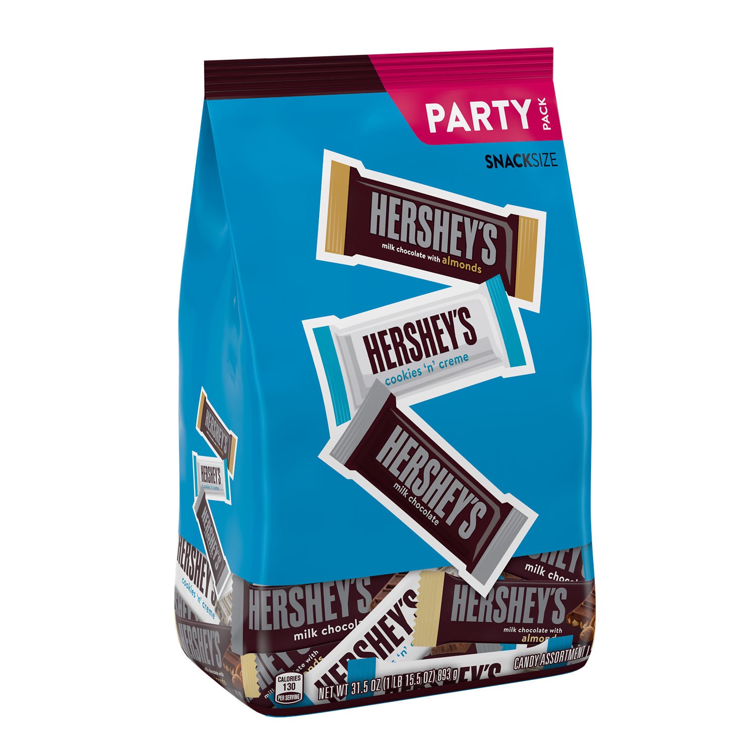 slide 1 of 2, Hershey's Assorted Flavored Snack Size, Candy Party Pack, 31.5 oz, 31.5 oz