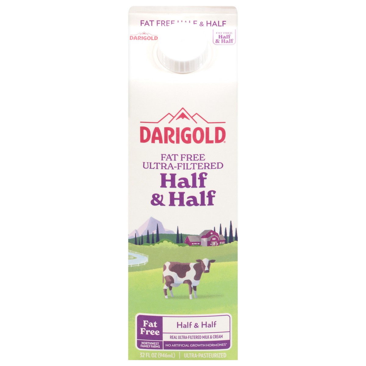 slide 1 of 14, Darigold Fat Free Half & Half 32 fl oz Bottle, 32 fl oz