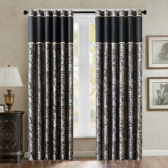 slide 1 of 1, Aubrey Window Curtain Panel - Black, 95 in