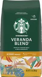 Starbucks Blonde Roast Ground Coffee — Veranda Blend — 100% Arabica — 1 bag (12 oz.)