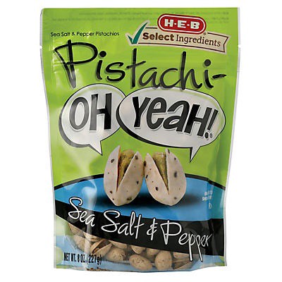 slide 1 of 1, H-E-B Salt & Pepper Pistachios, 8 oz