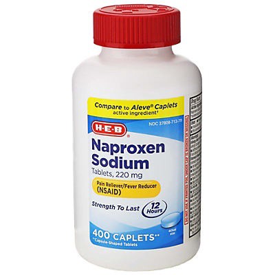 slide 1 of 1, H-E-B All Day Pain Relief Naproxen 220 mg Caplets, 400 ct
