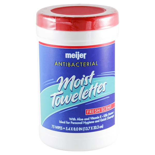 slide 1 of 4, Meijer Anti-Bacterial Moist Towelettes Fresh Scent, 75 ct