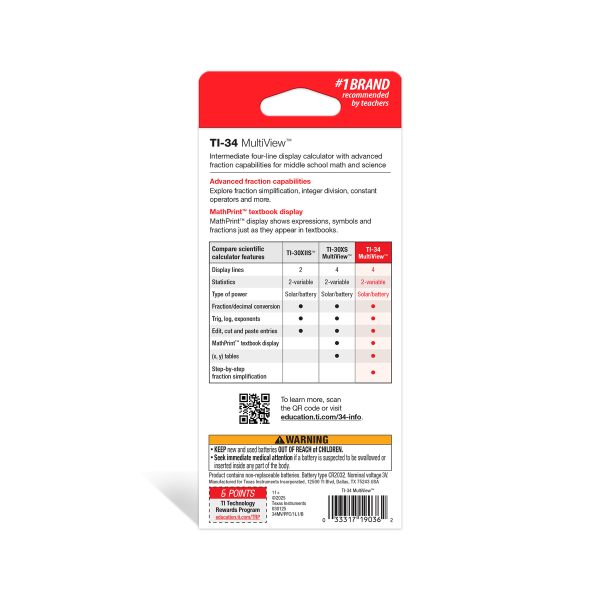 slide 4 of 6, Texas Instruments Ti-34 Multiview Scientific Calculator, 1 ct