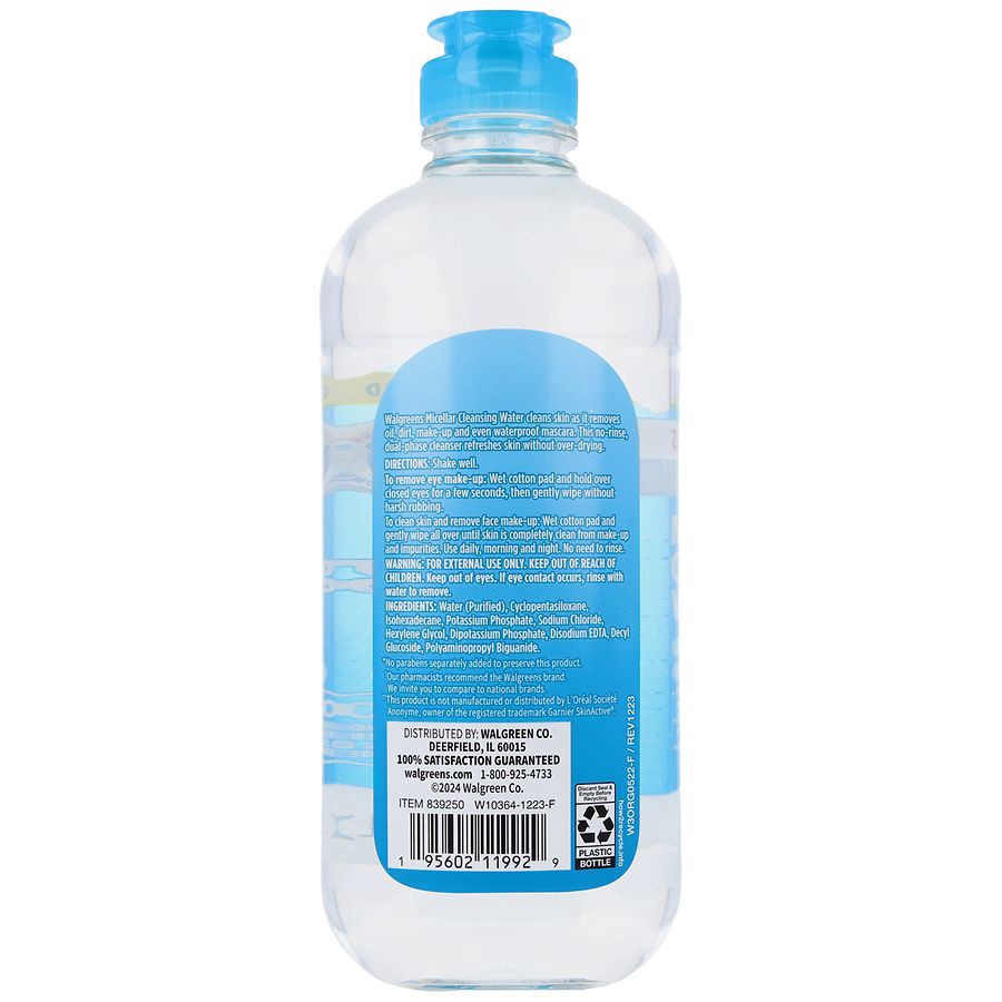 slide 3 of 5, Walgreens Micellar Cleansing Water Fragrance Free, 13.5 fl oz