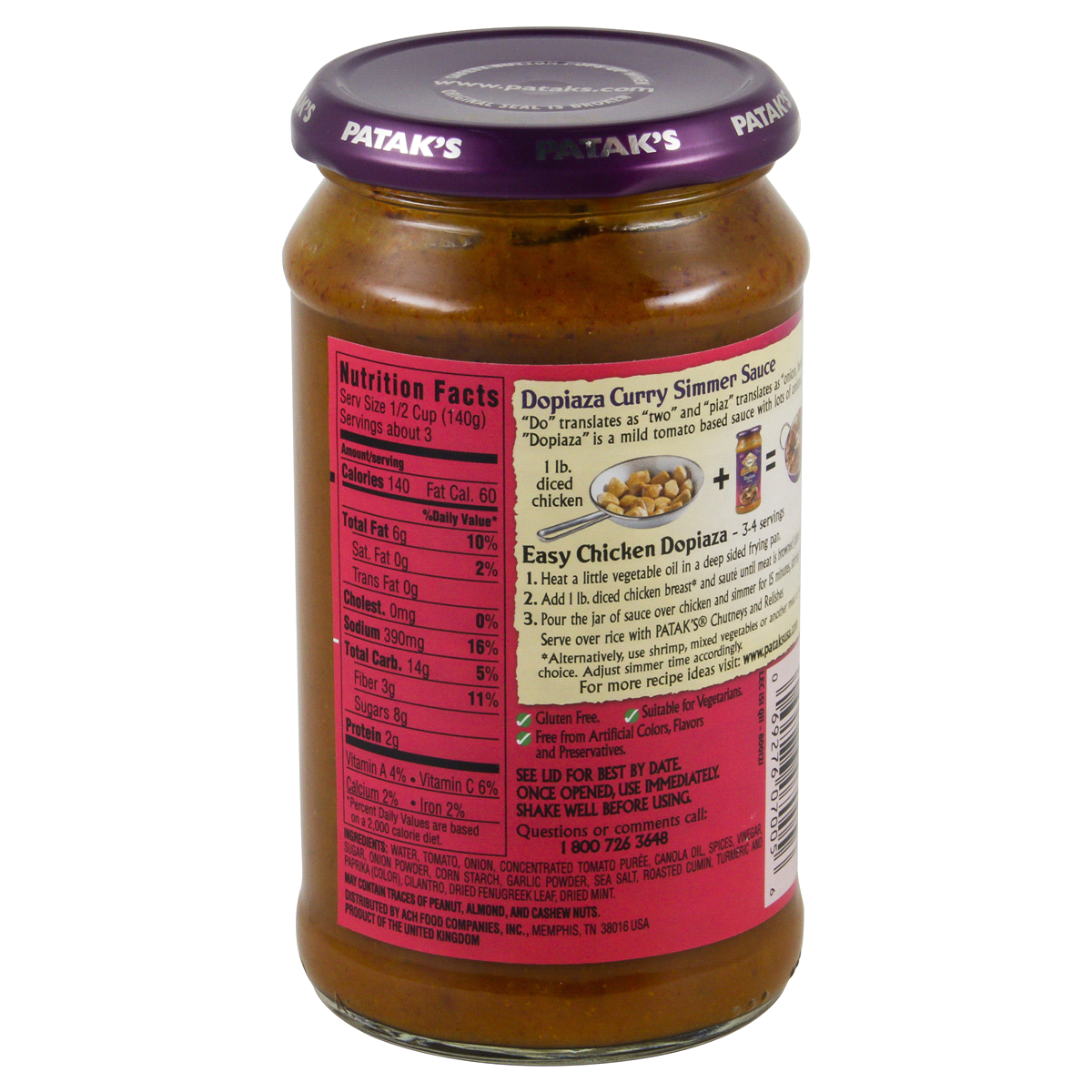 slide 3 of 4, Patak's Simmer Sauce Dopiaza Curry, 15 oz