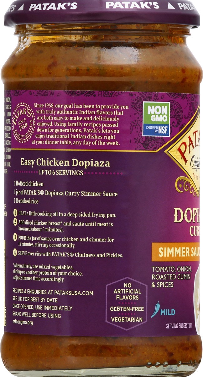 slide 8 of 9, Patak's Dopiaza Simmer Sauce 15 oz, 15 oz