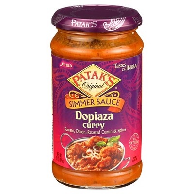 slide 1 of 4, Patak's Simmer Sauce Dopiaza Curry, 15 oz